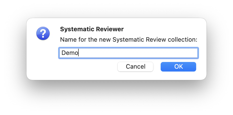 Project creation dialog or progress state.